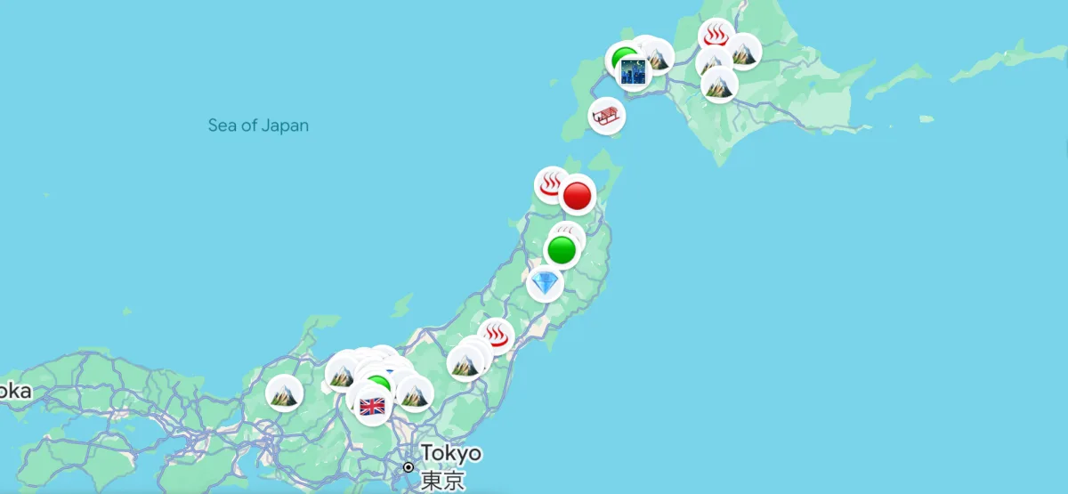 Japan Ski & Snow Map